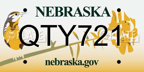 QTY721 Nebraska License Plate