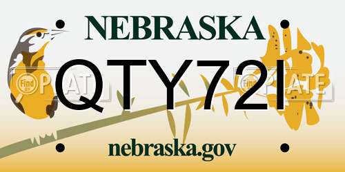 QTY72I Nebraska License Plate