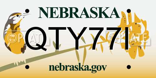 QTY77I Nebraska License Plate
