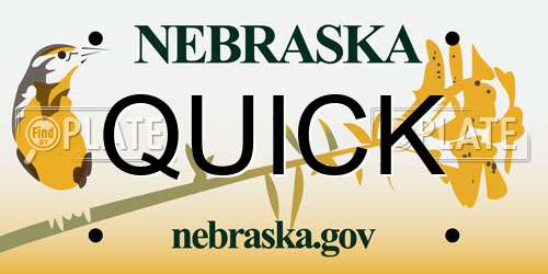 QUICK Nebraska License Plate