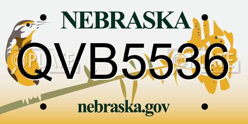 QVB5536 Nebraska License Plate