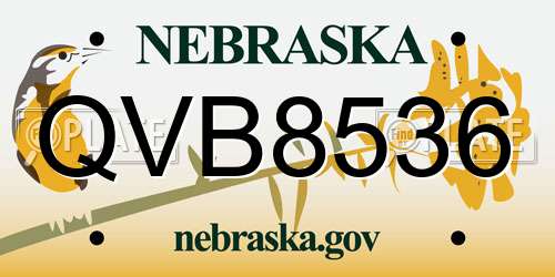QVB8536 Nebraska License Plate