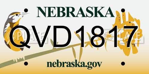 QVD1817 Nebraska License Plate