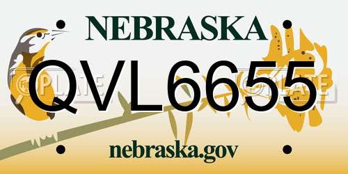 QVL6655 Nebraska License Plate