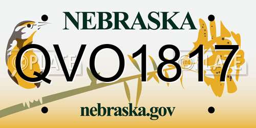 QVO1817 Nebraska License Plate