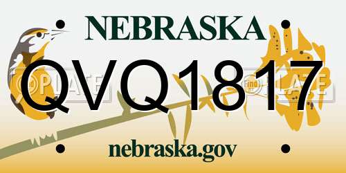 QVQ1817 Nebraska License Plate