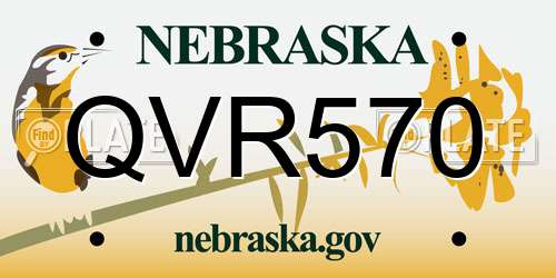 QVR570 Nebraska License Plate