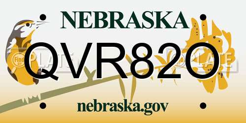 QVR82O Nebraska License Plate