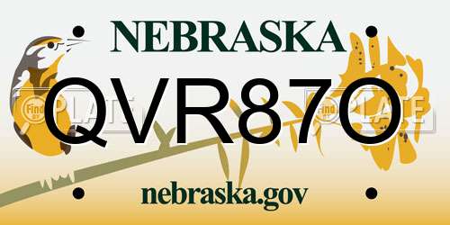 QVR87O Nebraska License Plate