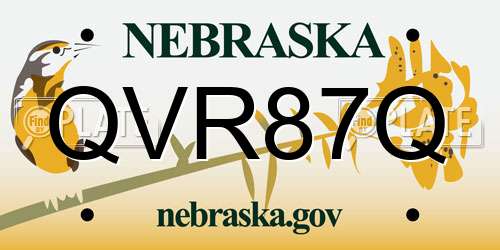 QVR87Q Nebraska License Plate