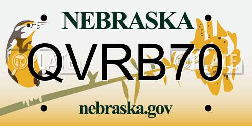 QVRB70 Nebraska License Plate