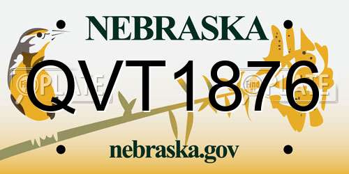 QVT1876 Nebraska License Plate