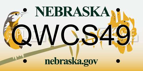 QWCS49 Nebraska License Plate
