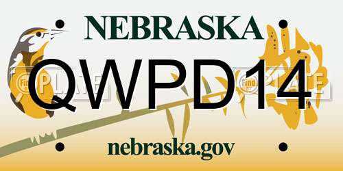 QWPD14 Nebraska License Plate