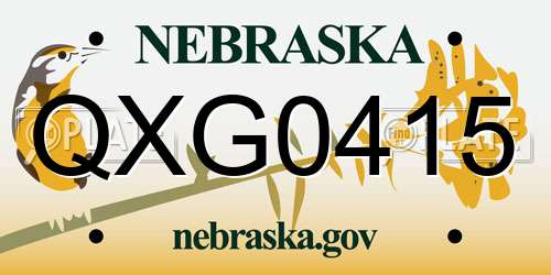 QXG0415 Nebraska License Plate