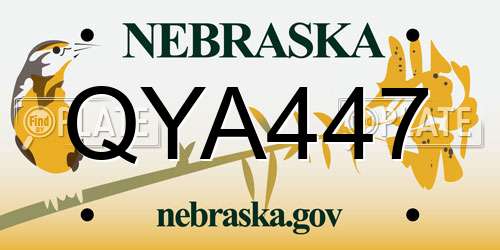 QYA447 Nebraska License Plate