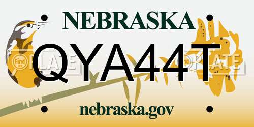 QYA44T Nebraska License Plate