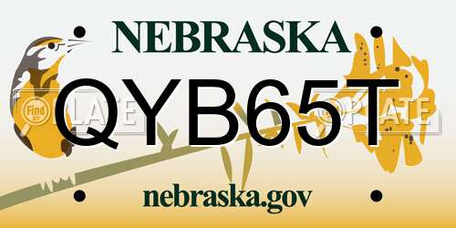 QYB65T Nebraska License Plate