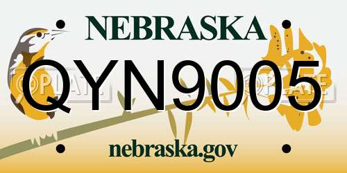 QYN9005 Nebraska License Plate