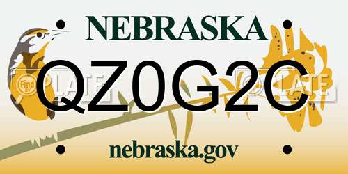 QZ0G2C Nebraska License Plate