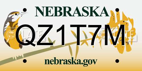 QZ1T7M Nebraska License Plate