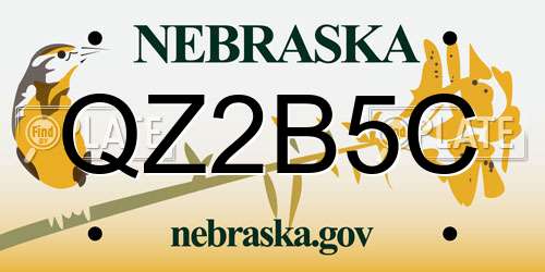 QZ2B5C Nebraska License Plate
