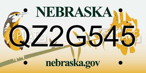 QZ2G545 Nebraska License Plate