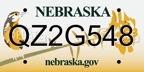 QZ2G548 Nebraska License Plate