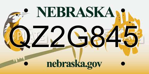 QZ2G845 Nebraska License Plate
