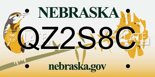 QZ2S8C Nebraska License Plate