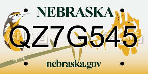 QZ7G545 Nebraska License Plate