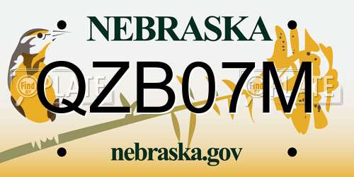 QZB07M Nebraska License Plate