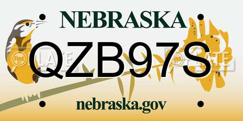 QZB97S Nebraska License Plate