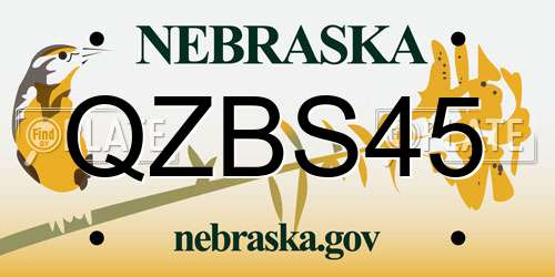QZBS45 Nebraska License Plate