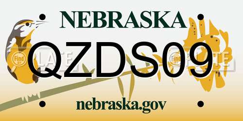 QZDS09 Nebraska License Plate