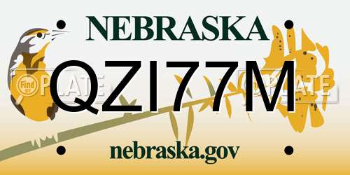 QZI77M Nebraska License Plate
