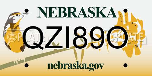 QZI89O Nebraska License Plate