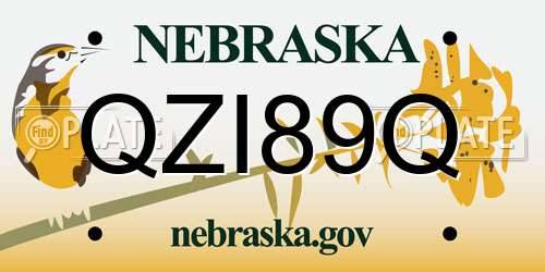 QZI89Q Nebraska License Plate