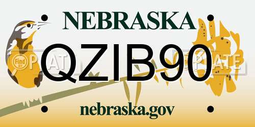 QZIB90 Nebraska License Plate