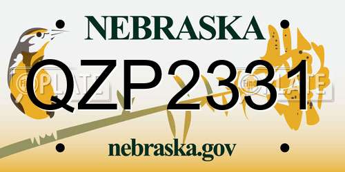 QZP2331 Nebraska License Plate