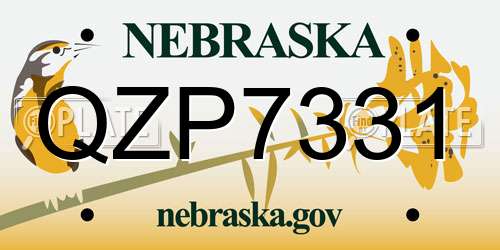 QZP7331 Nebraska License Plate