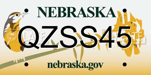 QZSS45 Nebraska License Plate