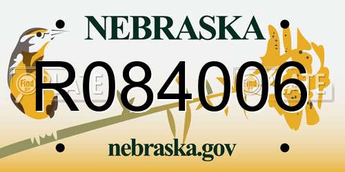 R084006 Nebraska License Plate