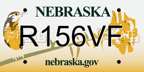 R156VF Nebraska License Plate
