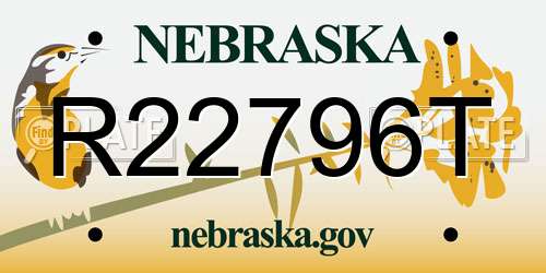 R22796T Nebraska License Plate
