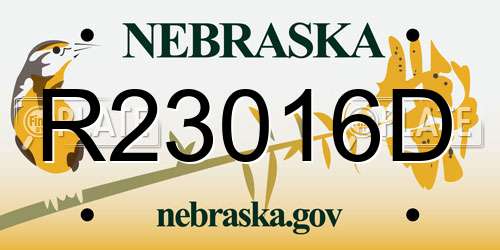 R23016D Nebraska License Plate