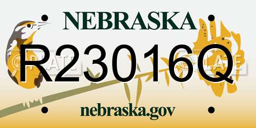 R23016Q Nebraska License Plate