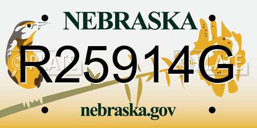 R25914G Nebraska License Plate
