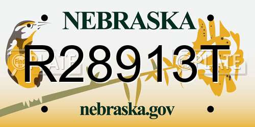 R28913T Nebraska License Plate