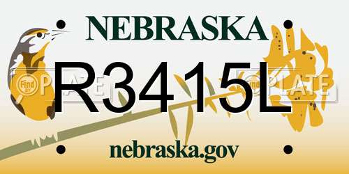 R3415L Nebraska License Plate